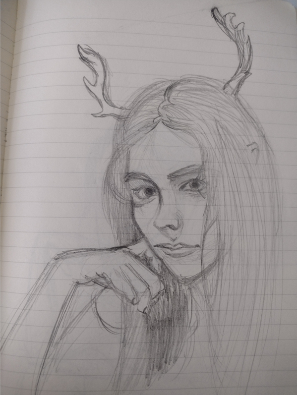 Girl with Antlers by noshylover