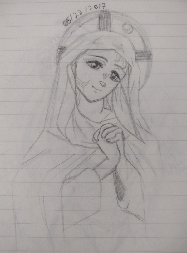 Virgin Mary Sketch by noshylover