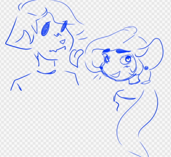 Cat Boy and Mouse Girl Sketch by noshylover