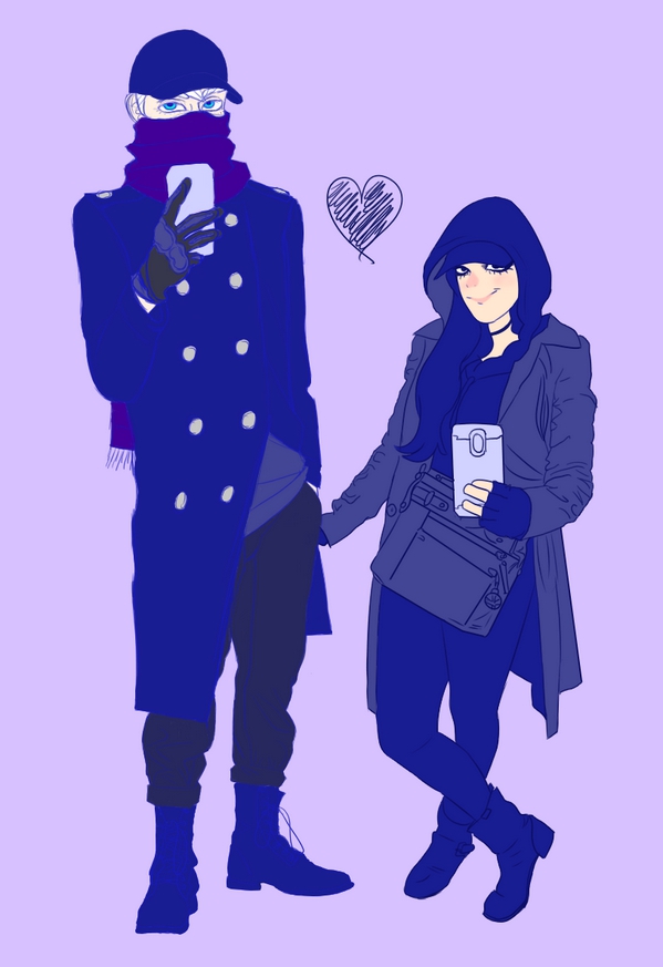 Edgy Couple Concept Art by noshylover
