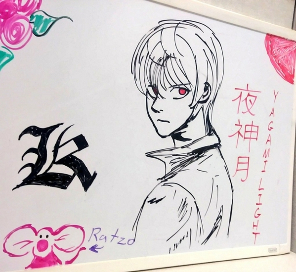 Light Yagami on Whiteboard by noshylover