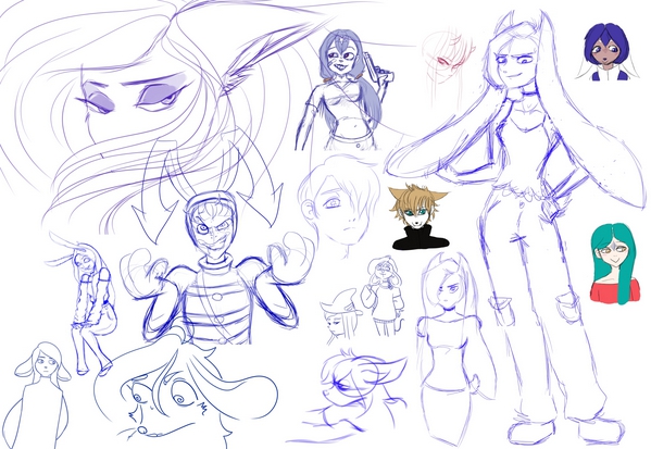 Assorted Sketches from 2021 and 2022 by noshylover